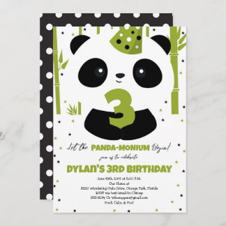 Convite de Aniversário do Panda