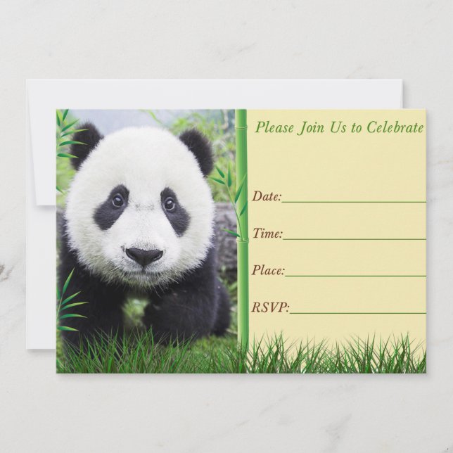 Convite de aniversário do Panda (Frente)