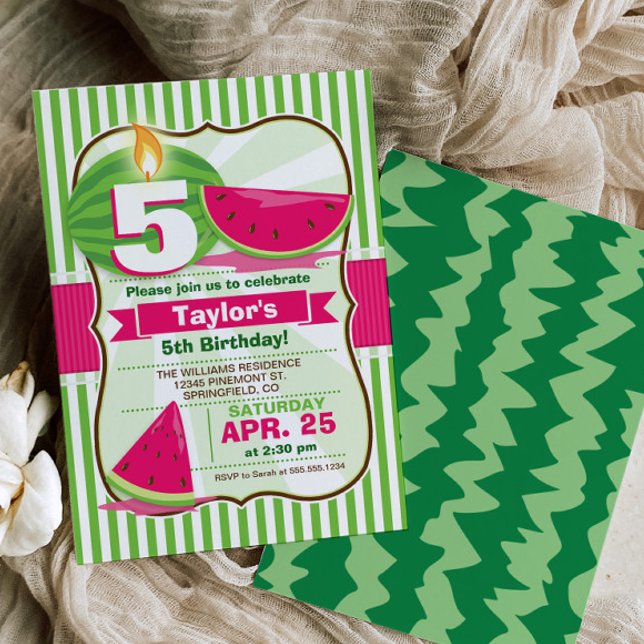 Convite de Aniversário do Partido da Melancia (Criador carregado)