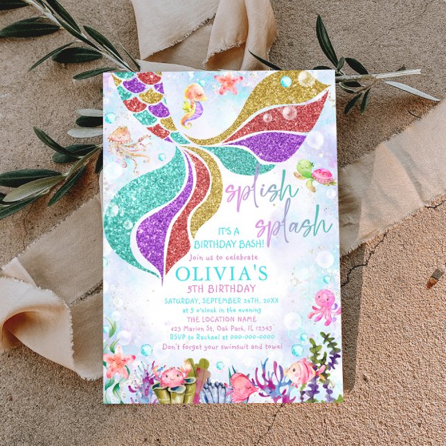 Convite de Aniversário do Partido da Piscina de Se (Criador carregado)