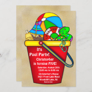 Convite de Aniversário do Partido da PISCINA de Ve