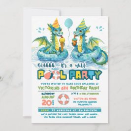 Convite de Aniversário do Partido da Piscina do Dr