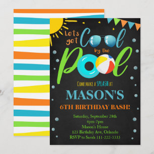 Convite de Aniversário do Partido da Piscina Legal