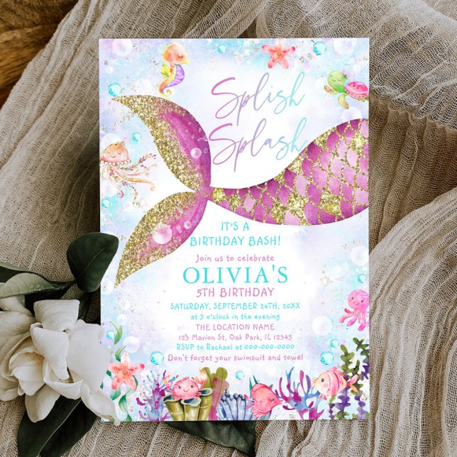 Convite de Aniversário do Partido da Piscina Serei (Criador carregado)