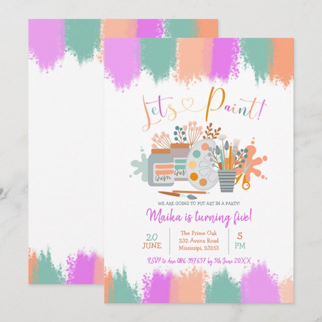 Convite de Aniversário do Partido de Arte Pinta do (Frente/Verso)