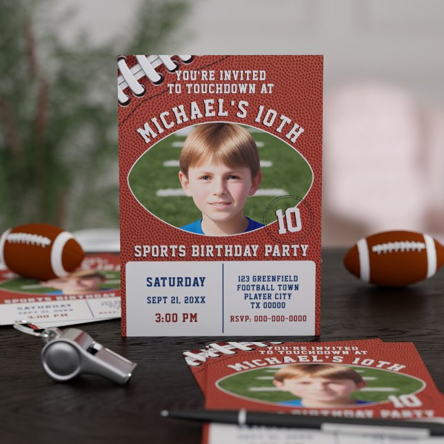Convite de Aniversário do Partido de Futebol para  (Hup-py Birthday! Perfect party invitation for the american football fan)