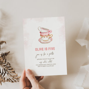 Convite de Aniversário do Partido do Chá Minimalis