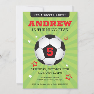 Convite de Aniversário do Partido do Futebol