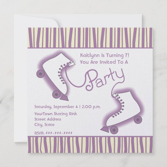Convite de Aniversário do Partido do Skate Roller (Frente)