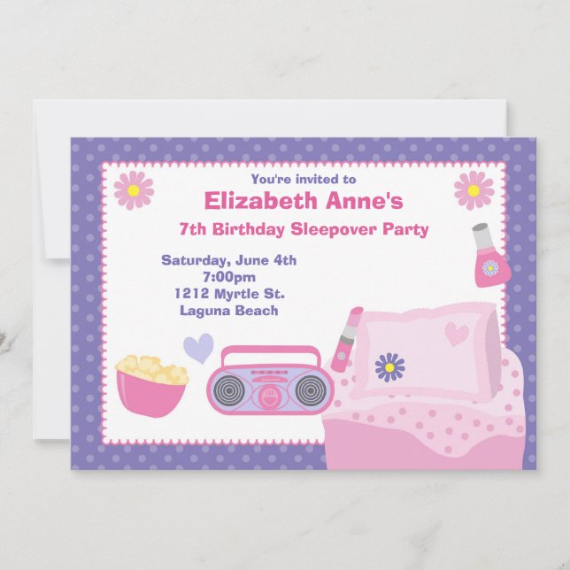 Convite de Aniversário do Partido do Slumber (Frente)