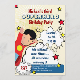 Convite de Aniversário do Partido dos Super-Heró