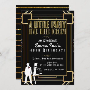 Convite de Aniversário do Partido Flapper 20