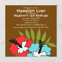 Convite de Aniversário do Partido Havaiano Luau