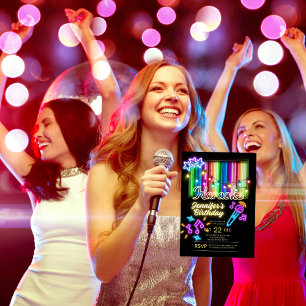 Convite de Aniversário do Partido Karaoke