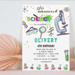 Convite de Aniversário do Partido Mad Science<br><div class="desc">Ignore a curiosidade e comemore em estilo com nossos convites de festas de aniversários temáticos da ciência! Perfeito para jovens cientistas e mentes curiosas, esses convites apresentam designs divertidos e coloridos inspirados pela química, biologia e espaço sideral. Personalize com os detalhes do seu partido e deixe seus convidados saberem que...</div>