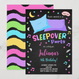 Convite de Aniversário do Partido Negra Sleepover