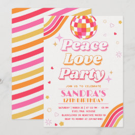 Convite de Aniversário do Partido Peace Love