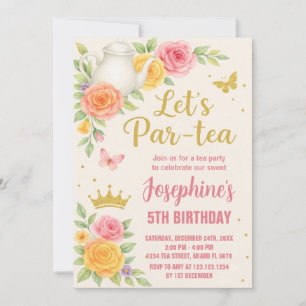 Convite de Aniversário do Partido Tea da Princesa 