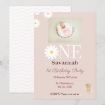 Convite de Aniversário do Pastel Pink Daisies