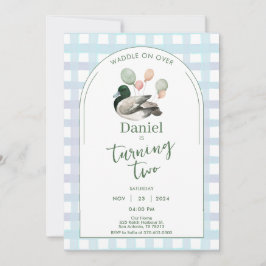 Convite de Aniversário do Pato Sortudo para Qualqu