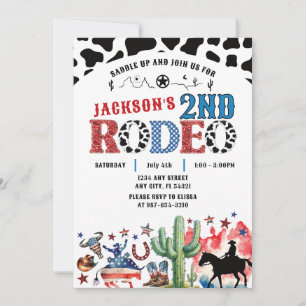 Convite de Aniversário do Patriótico Rodeio de 4 d