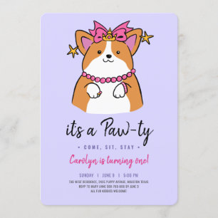 Convite de aniversário do Pawty Puppy