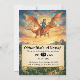 Convite de Aniversário do Pequeno Cavaleiro Montan
