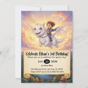 Convite de Aniversário do Pequeno Cavaleiro Montan