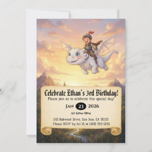 Convite de Aniversário do Pequeno Cavaleiro Montan