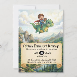Convite de Aniversário do Pequeno Cavaleiro Montan