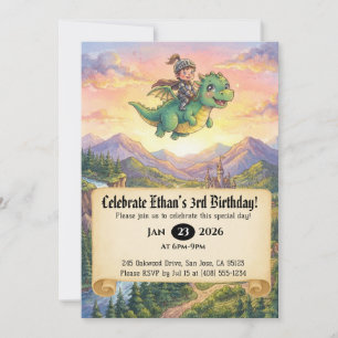 Convite de Aniversário do Pequeno Cavaleiro Montan