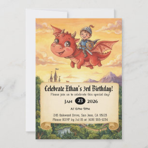 Convite de Aniversário do Pequeno Cavaleiro Montan