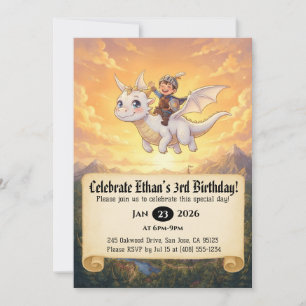 Convite de Aniversário do Pequeno Cavaleiro Montan