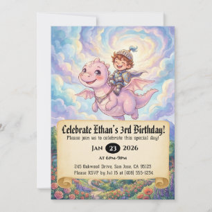 Convite de Aniversário do Pequeno Cavaleiro Montan