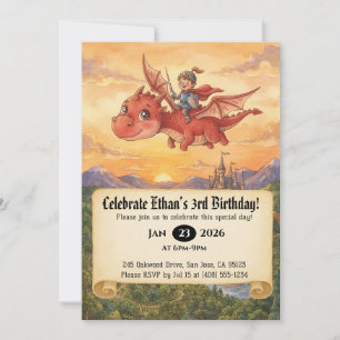 Convite de Aniversário do Pequeno Cavaleiro Montan
