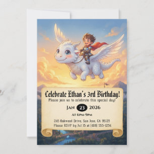 Convite de Aniversário do Pequeno Cavaleiro Montan