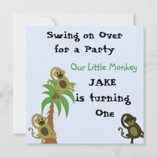 Convite de Aniversário do Pequeno Macaco