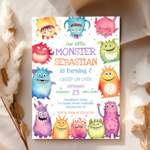 Convite de Aniversário do Pequeno Monstro