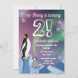 Convite de Aniversário do Pinguim