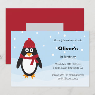 Convite de Aniversário do Pinguim para o Anivers