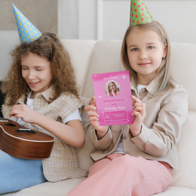 Convite de Aniversário do Pink Fotográfico Persona (Criador carregado)