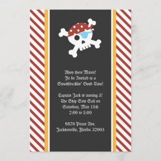 Convite de aniversário do pirata