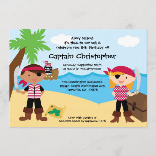 Convite de aniversário do pirata da arca do