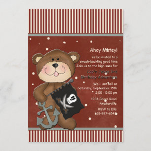 Convite de aniversário do pirata do primeiro
