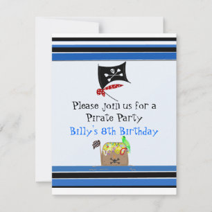 Convite de Aniversário do Pirata Listrado