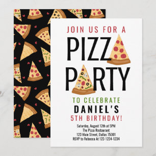 Convite de Aniversário do Pizza Party
