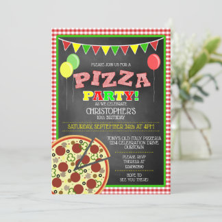 Convite de Aniversário do Pizza Party