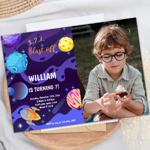 Convite de Aniversário do Planeta com Foto