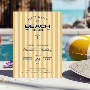 Convite de Aniversário do Preppy Beach Club