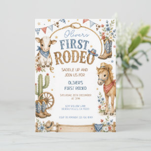 Convite de Aniversário do Primeiro Rodeio do Cowbo